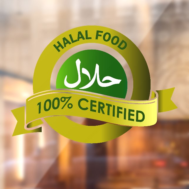 Vaste autocollant de fenêtre Halal Food (Feuille 2)