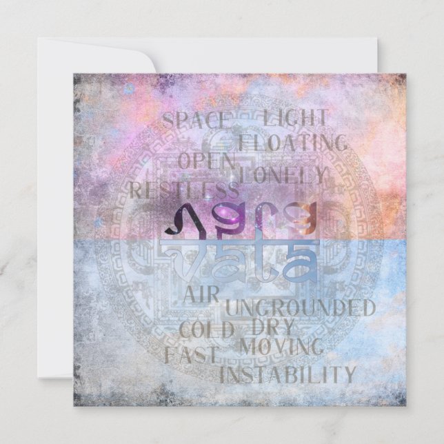 VATA DOSHA - Carte de voeux (Devant)