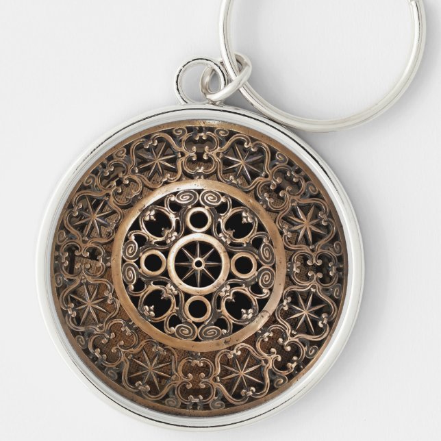 Vatican ancient metal bronze steampunk mysterious keychain (Front)
