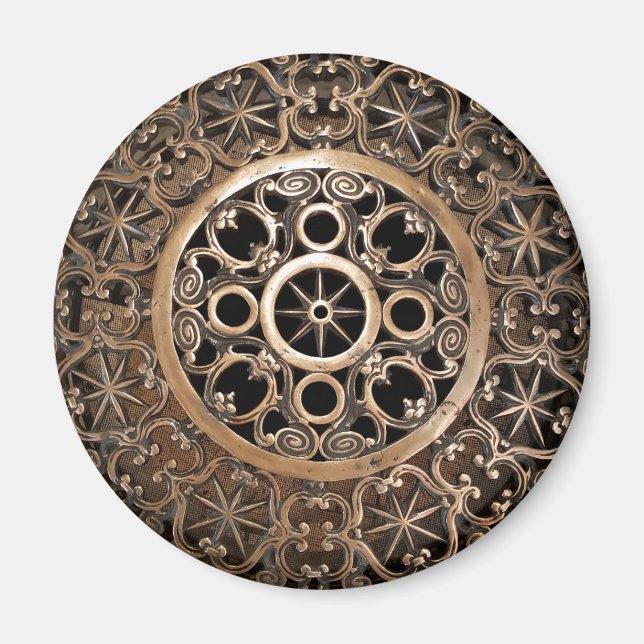Vatican ancient metal bronze steampunk mysterious magnet (Front)