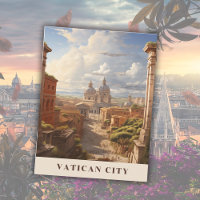Vatican Christian Church Vintage Travel Art 