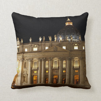 Vatican City Basilica at Night Throw Pillow