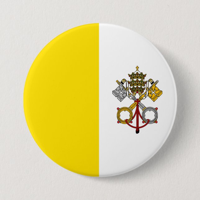 Vatican City Flag 3 Inch Round Button (Front)