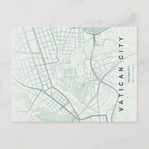 Vatican City Map Minimal Postcard