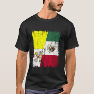 Vatican City Mexico Half Flag Vatican Mexican Heri T-Shirt