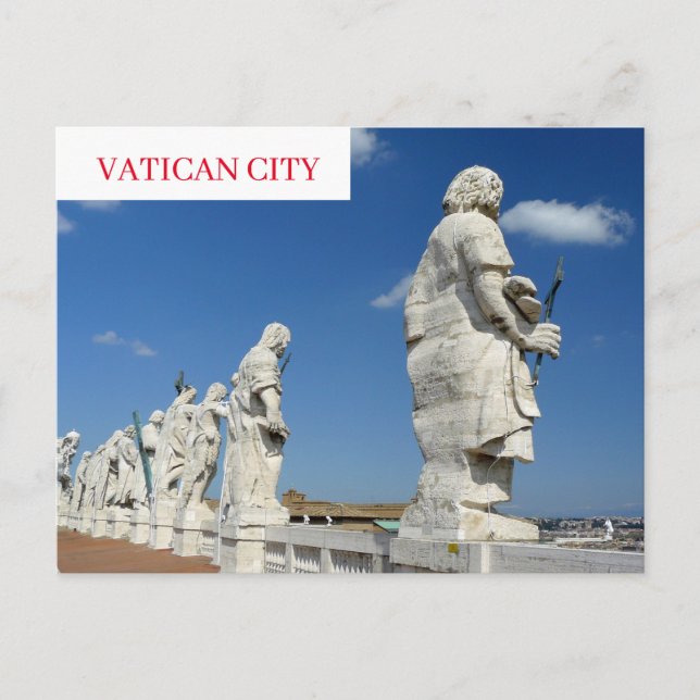 Vatican City saints statues view postcard (Front)