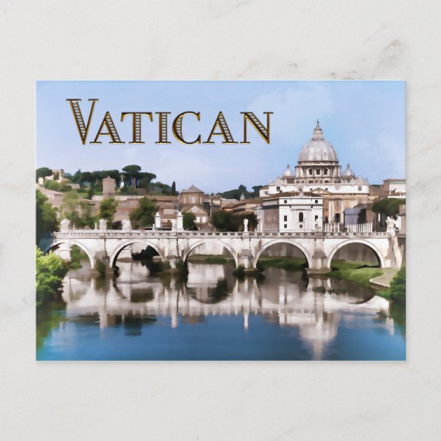 Vatican City Seen from Tiber River text   VATICAN Postcard (Front)