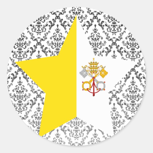 Vatican+City Star Classic Round Sticker (Front)