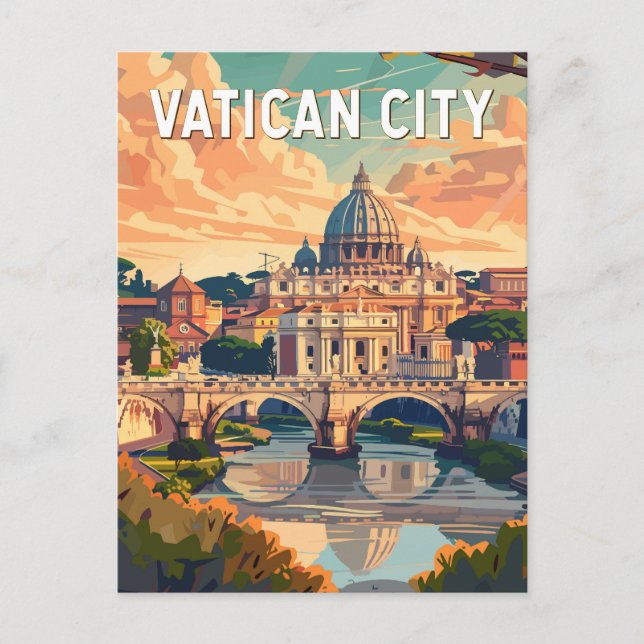 Vatican City Travel Art Vintage Postcard (Front)