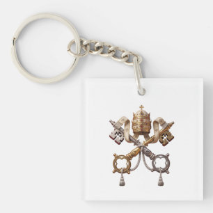 Vatican coat arms country flag symbol holy pope em keychain