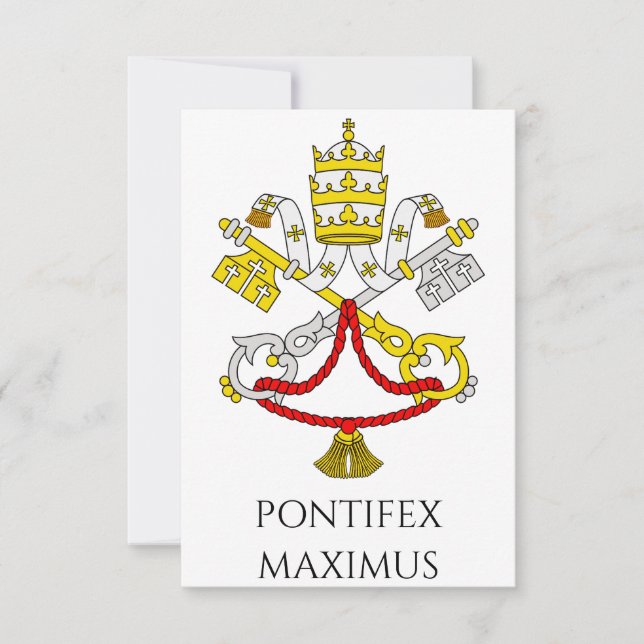 Vatican Coat of Arms Holy Card | Latin Prayer (Front)