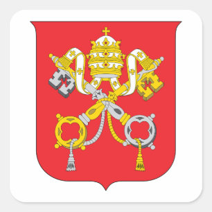 Vatican country coat arms symbol emblem flag square sticker