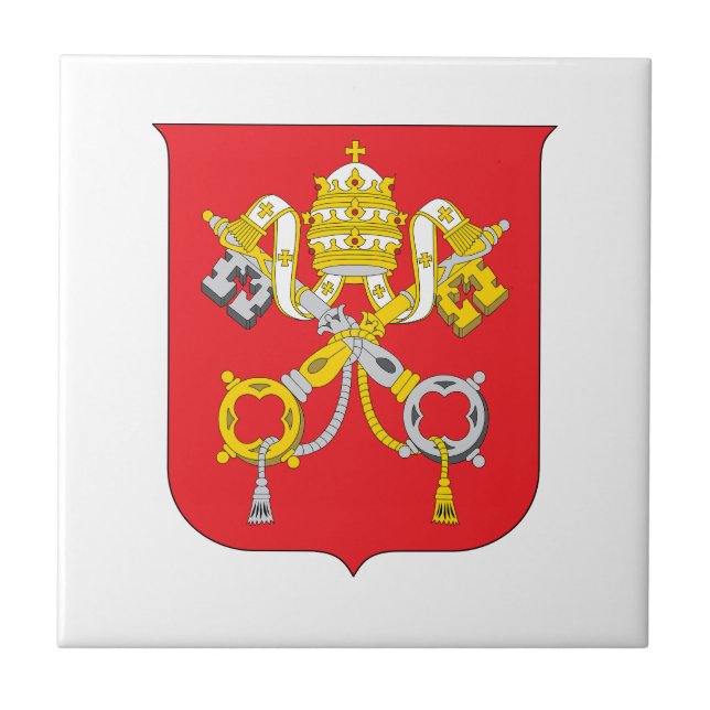 Vatican country coat arms symbol emblem flag tile (Front)