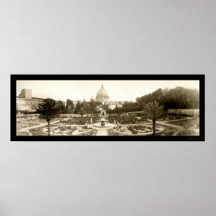 Vatican Garden Rome Photo 1909 Poster