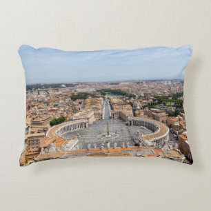 Vatican, Italy: St. Peter's Square aerial view Accent Pillow