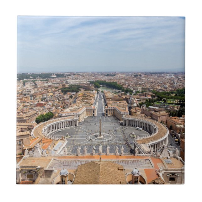 Vatican, Italy: St. Peter's Square aerial view Tile (Front)