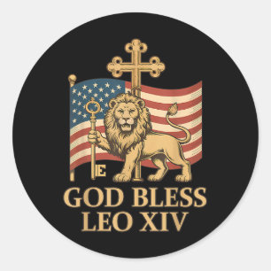 Vatican Pope Leo Xiv - God Bless Pope Leo Xiv  Classic Round Sticker