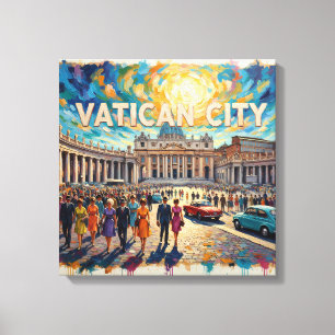 Vatican Square Sunlit Grandeur Canvas Print