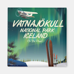 Vatnajökull National Park Iceland travel poster Magnet