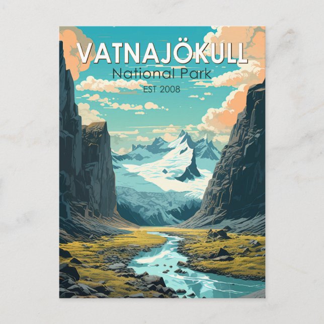 Vatnajokull National Park Iceland Travel Vintage Postcard (Front)