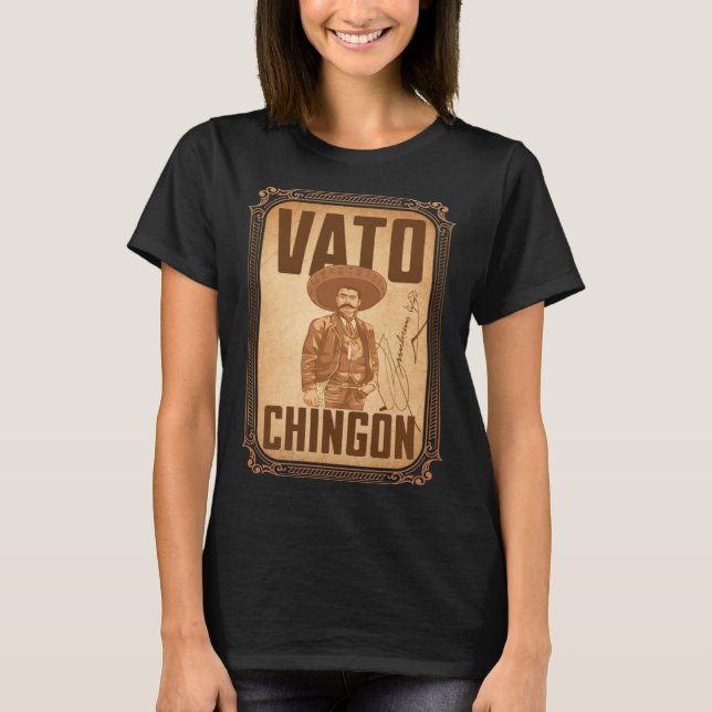 Vato Chingón Emiliano Zapata portrait T-Shirt (Front)