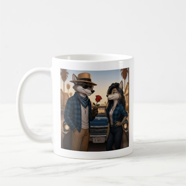 Vato Lobo "Valentines" Coffee Mug (Left)