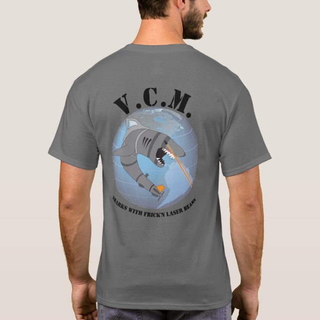VATR Common Module sharks with lasers T-Shirt (Back)