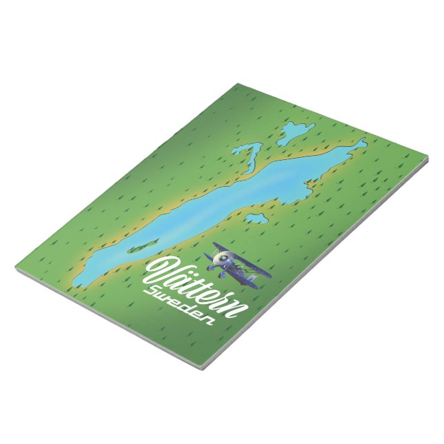 Vättern Sweden Lake map Notepad (Angled)