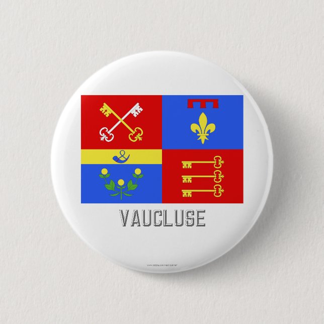 Vaucluse flag with name 2 inch round button (Front)