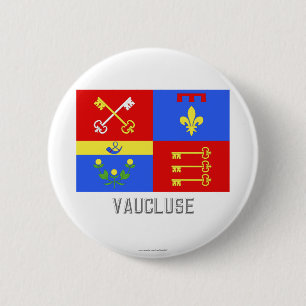 Vaucluse flag with name 2 inch round button