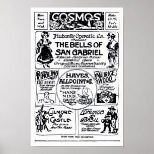 Vaudeville 1915 vintage newspaper ad poster
