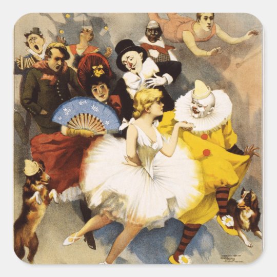 Vaudeville - The Sandow, Trocadero Vaudevilles Square Sticker