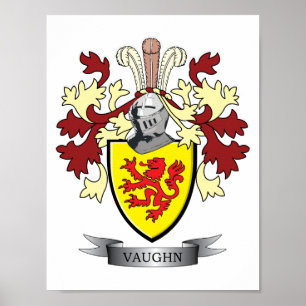 Vaughn Family Crest Coat of Arms Poster