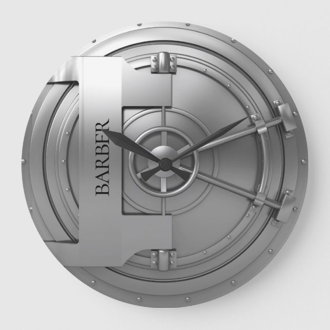 vault door silver large clock (Front)