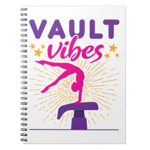 Vault Vibes Gymnastics Gymnast Girls Notebook