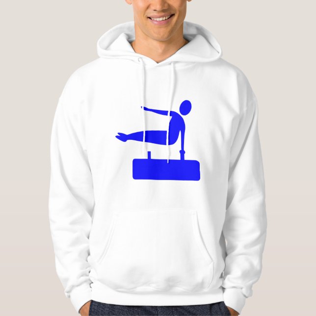 Vaulting Figure - Blue Hoodie (Front)