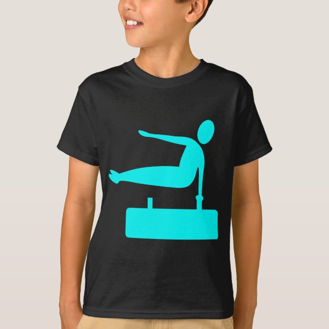 Vaulting Figure - Cyan T-Shirt (Front)