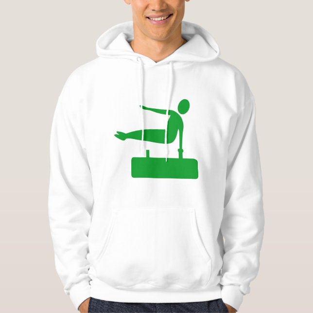 Vaulting Figure - Grass Green Hoodie (Front)