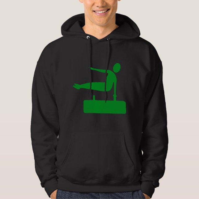 Vaulting Figure - Grass Green Hoodie (Front)