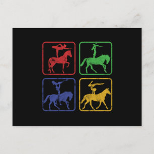 Vaulting Vintage Gymnast Horse Acrobats Gift Postcard