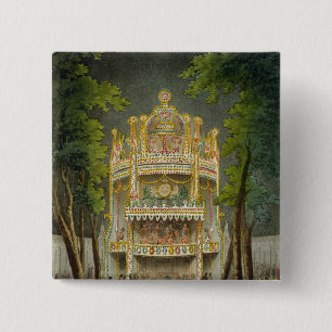 Vauxhall gardens, 1808 2 inch square button