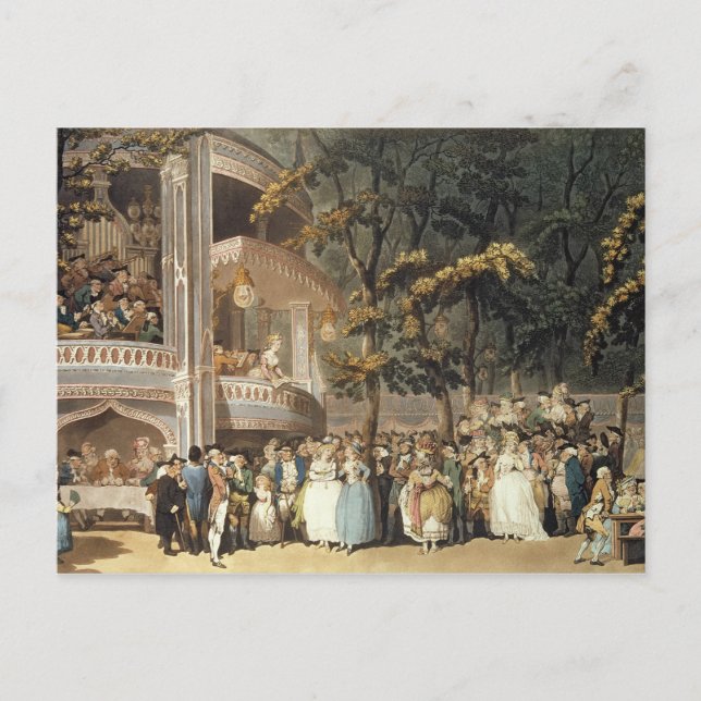 Vauxhall Gardens from Ackermann's Postcard (Front)
