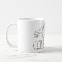 Vauxhall Opel Holden Combo B Blueprint Coffee Mug