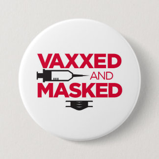 VAX & MASK ME! 3 INCH ROUND BUTTON