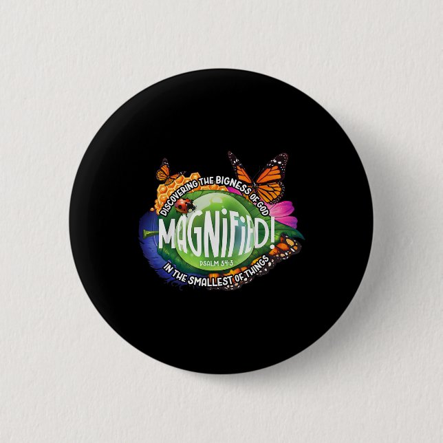 Vbs 2025 Magnified Smallest Insects Adventure  2 Inch Round Button (Front)