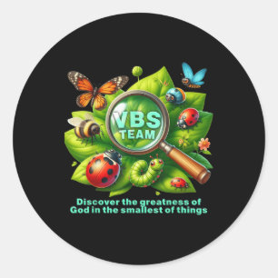 Vbs 2025 Magnified Vbs Vacation Bible School Chris Classic Round Sticker