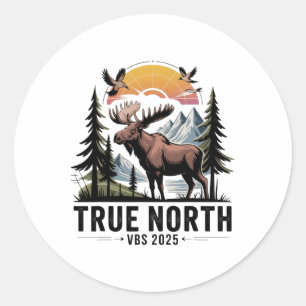 Vbs 2025 True North Trusting Jesus Christian Summe Classic Round Sticker