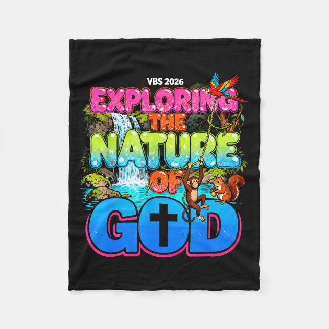 VBS 2026 Exploring The Nature of God Vacation Fleece Blanket (Front)