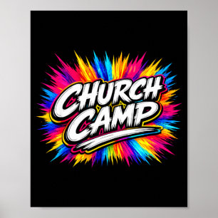 Vbs church camp crew splash colourful vacation poster