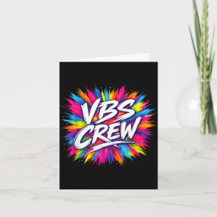 Vbs crew colourful splash vacation bible school vb card